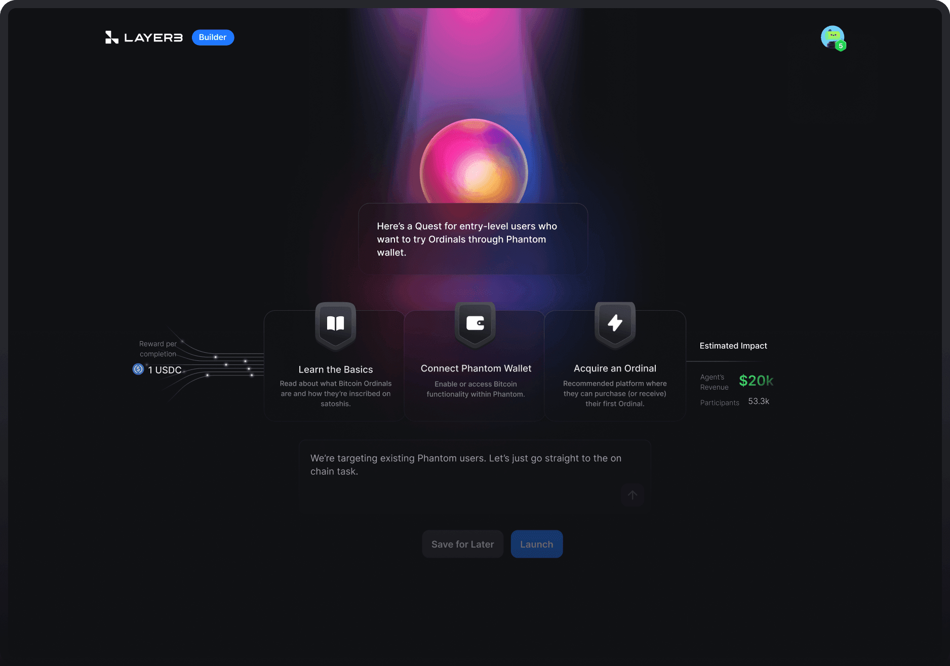 Blockchain Boost Builder dashboard